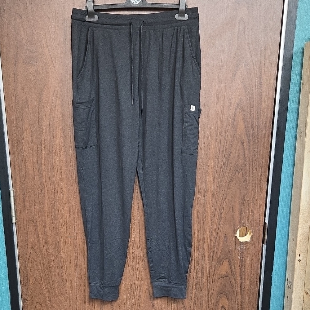 Frank & Oak Size S Charcoal High Waist Cargo Jogger Lounge Pant